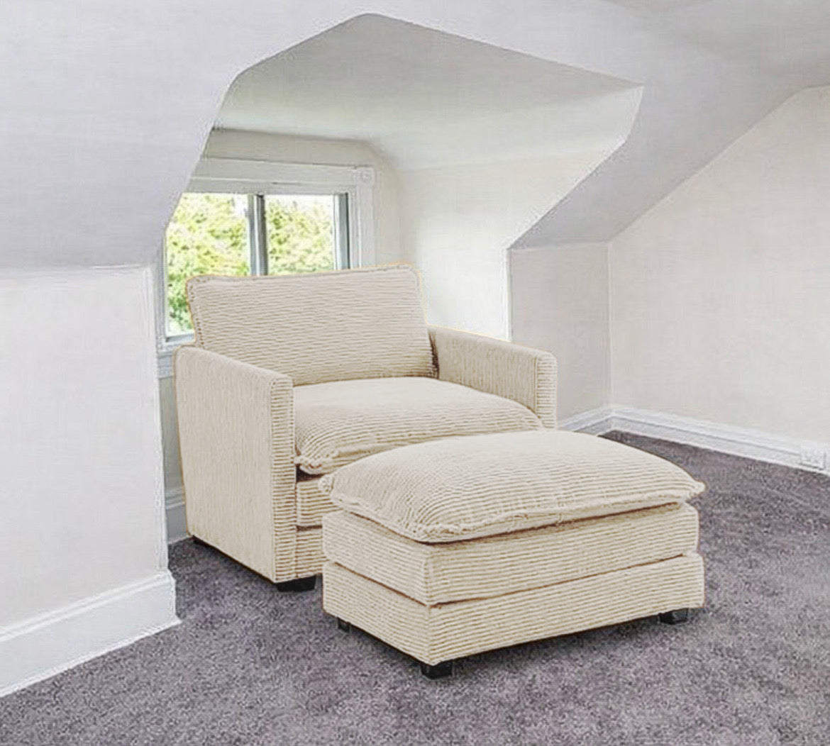 Upholstered Corduroy Armchair