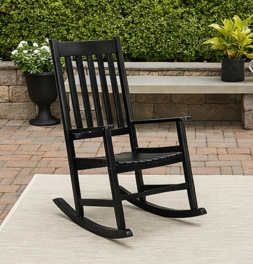 High-Back Wooden Rocking Chair