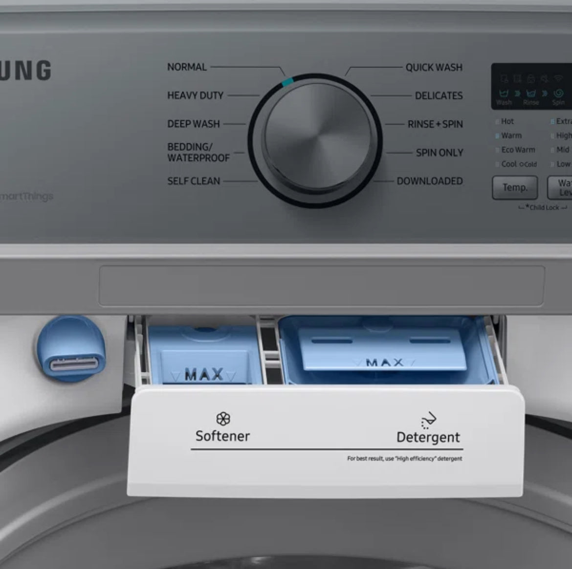 Samsung Large Capacity Top Load Smart Washer & Smart Gas Dryer