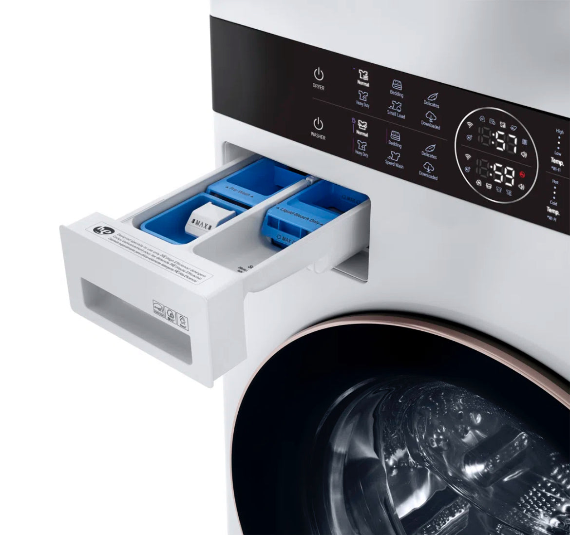 LG Single Unit Dryer & Front Load WashTower w/ Center Control Washer