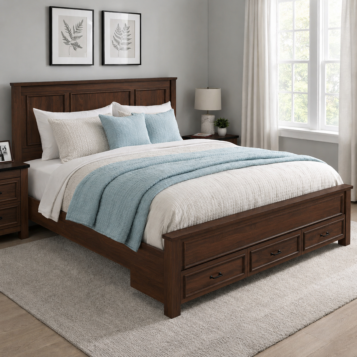 Wooden Bedframe w/ Drawers