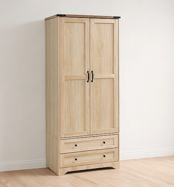 American Wooden Armoire w/ 2 Doors & 2 Drawers