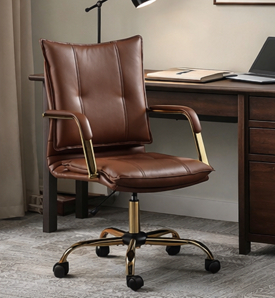 Faux Leather Task Chair w/ Padded Arms