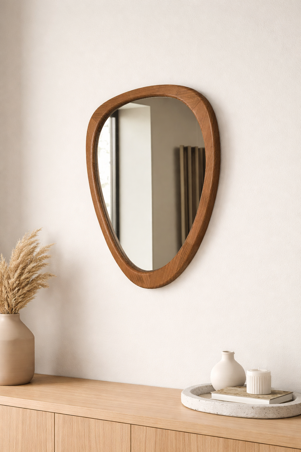 Unique Wood Accent Mirror