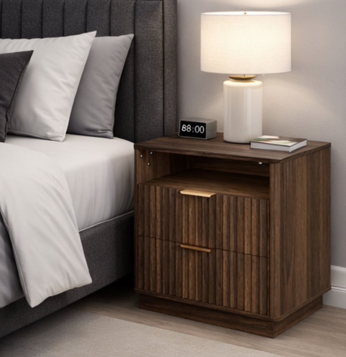 Fluted Nightstand
