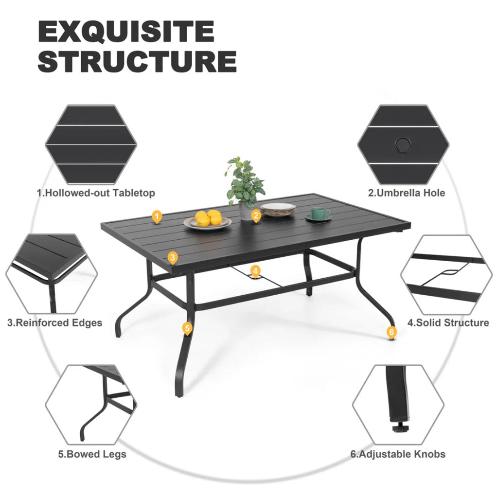 6-Person Metal Dining Set
