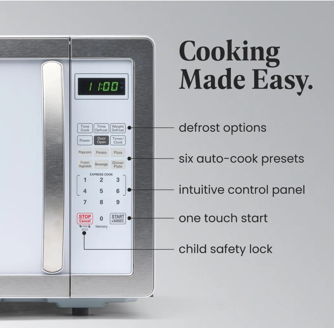 Farberware 1.1 Cubic Feet Countertop Microwave Oven w/ Child Lock