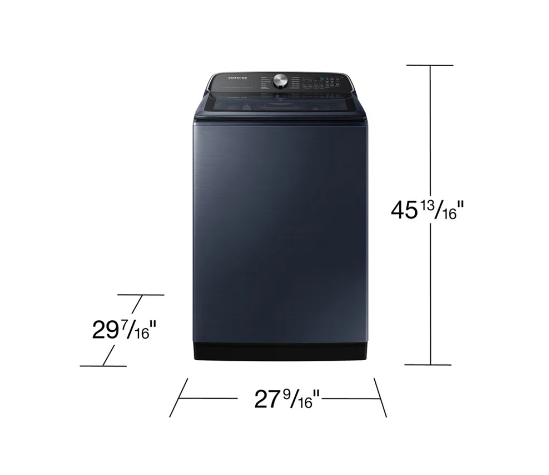 Samsung Navy Top Load Washer & Dryer w/ Steam Santize