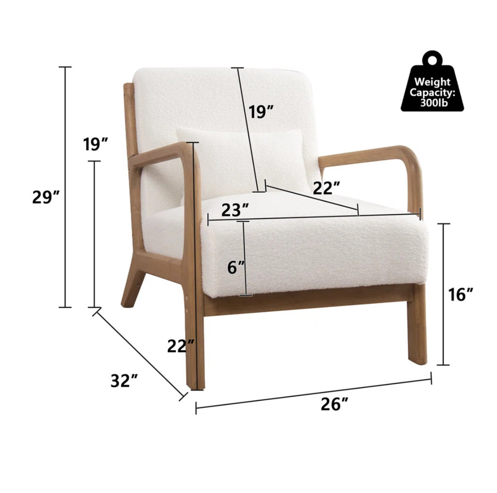 Boho Armchair w/ Lumbar Pillow