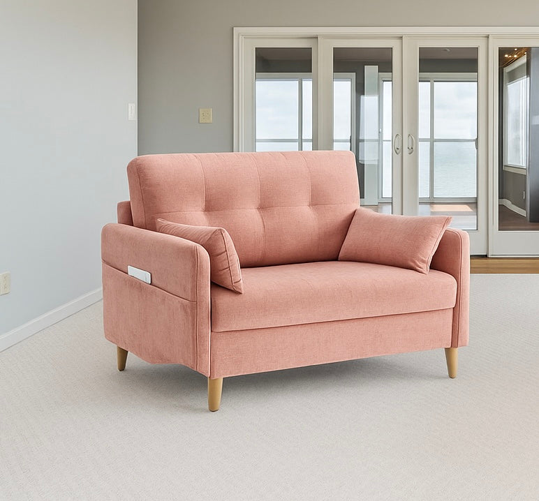 Chenille Loveseat w/ 2 Pillows