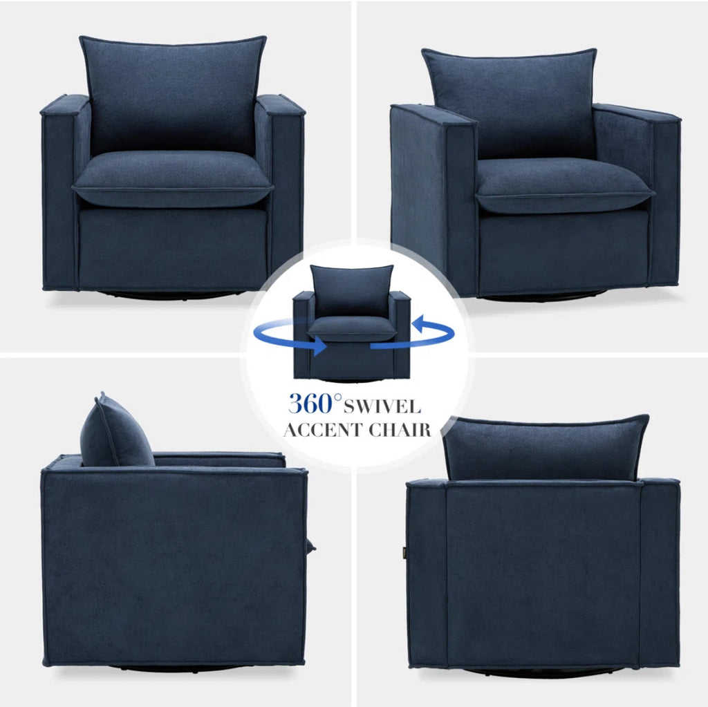 Upholstered Swivel Armchair (Set of 2)