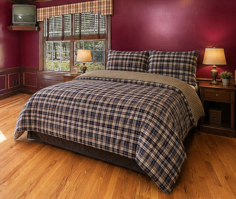 Brown Plaid Comforter Set