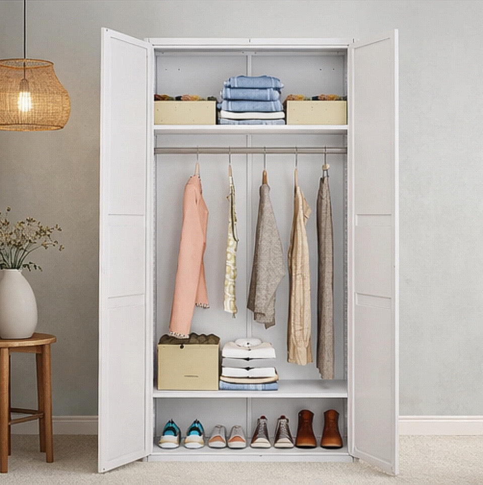 2-Door Metal Wardrobe Closet