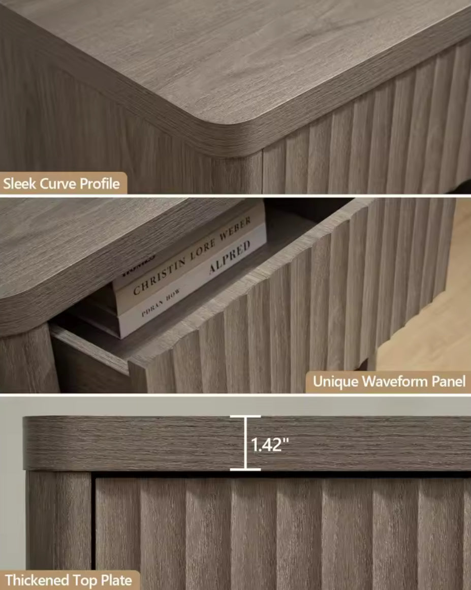 Fluted Bedside Table (Set of 2)