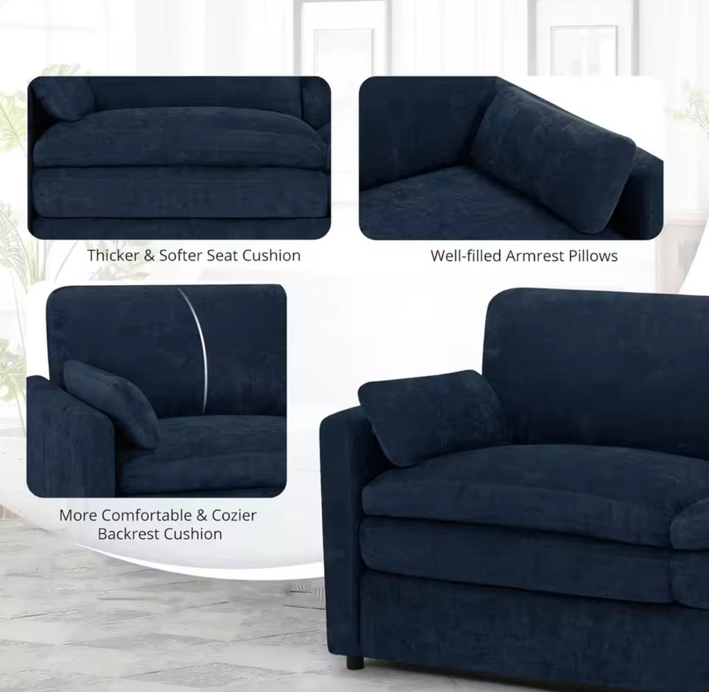 Double Plush Cushioned Sofa
