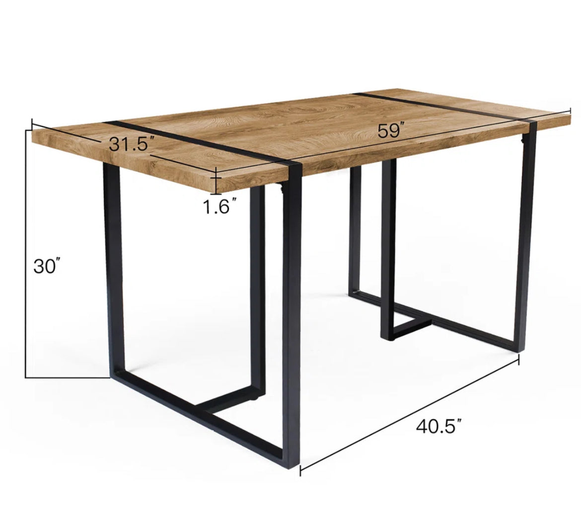 7-Piece Rectangle Wood Dining Table w/ Fabric Chairs Set for 6