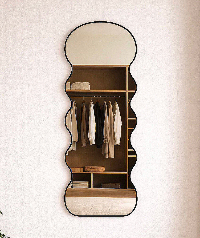 Wavy Full Length Mirror w/ Stand