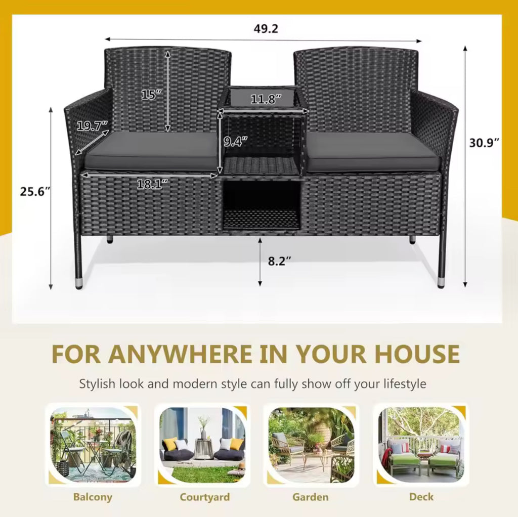 2-Seat Outdoor Furniture Patio Set