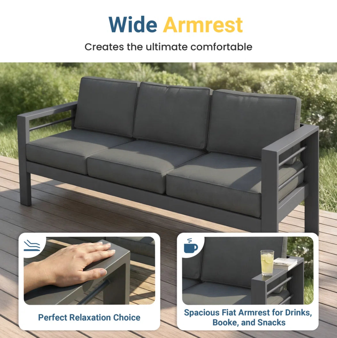 Outdoor Seating Group Set w/ Cushions