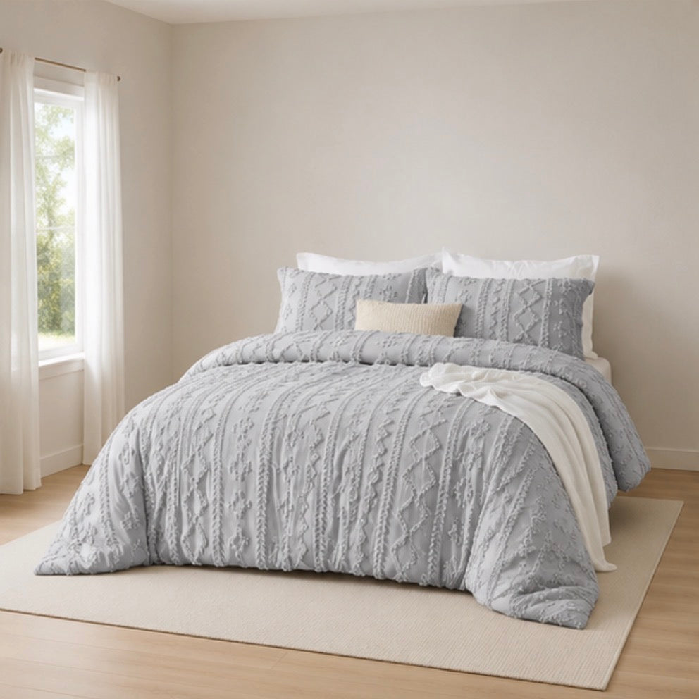 Tufted Boho Bedding Set