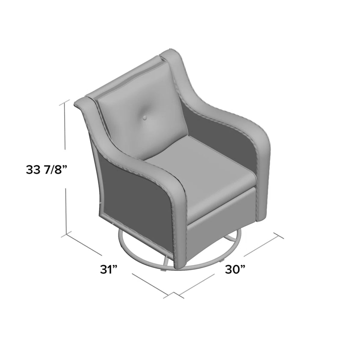 Wicker Outdoor Lounge Chair w/ Cushions (Set of 2)