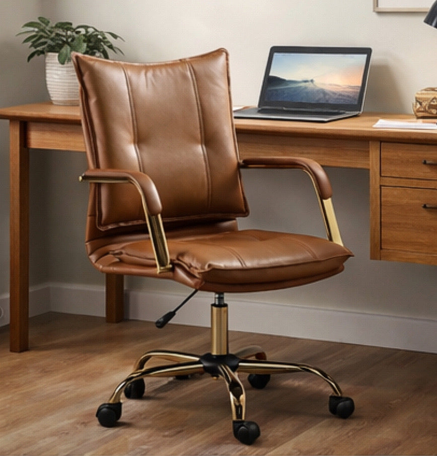 Faux Leather Task Chair w/ Padded Arms