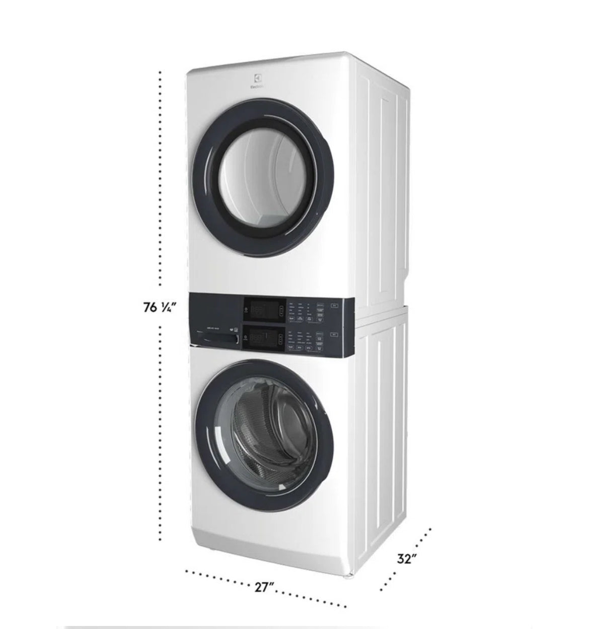 Electrolux Laundry Tower Single Unit Front Load Washer & Electric Dryer