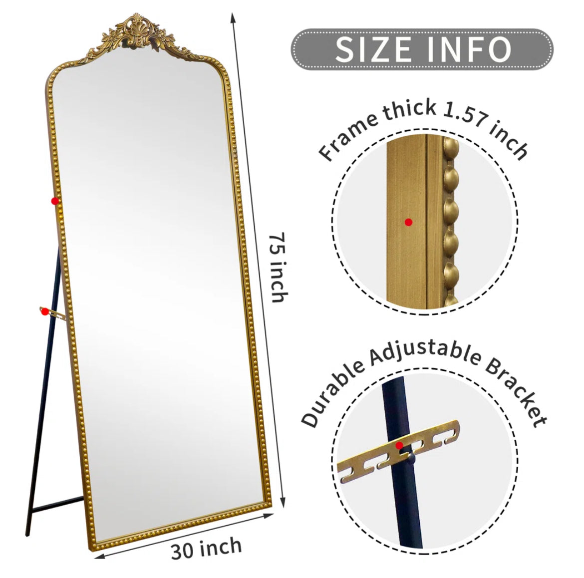Antique Full Length Standing Mirror