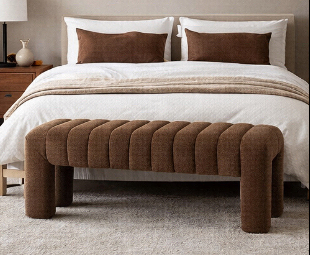 Channel Tufted Upholstered Bedroom Bench