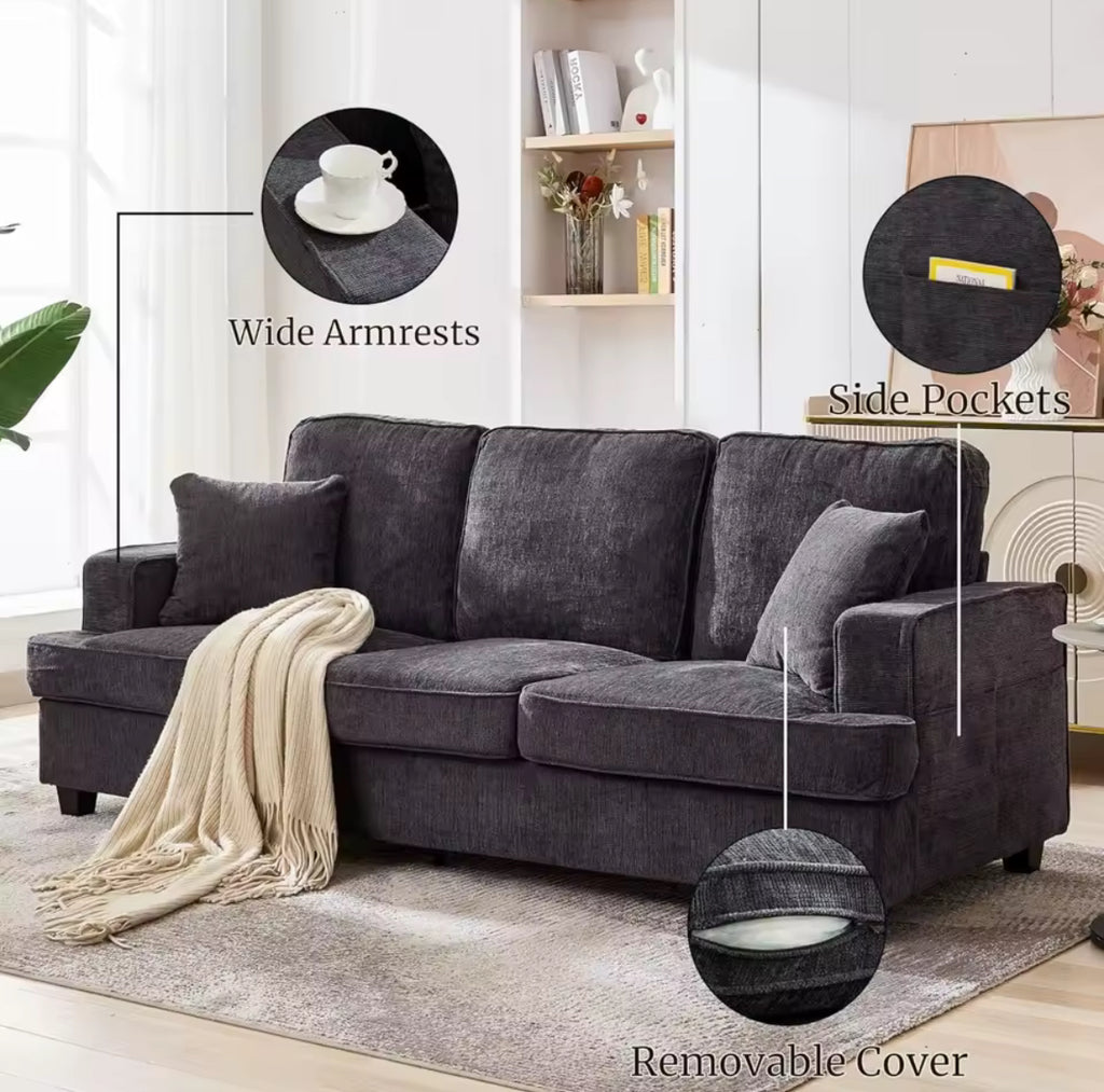 Extra Comfy Deep Seat Sofa w/ 2 Pillows