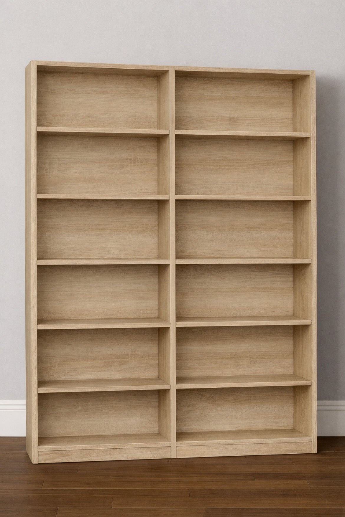 6-Tier Double Wide Bookshelf