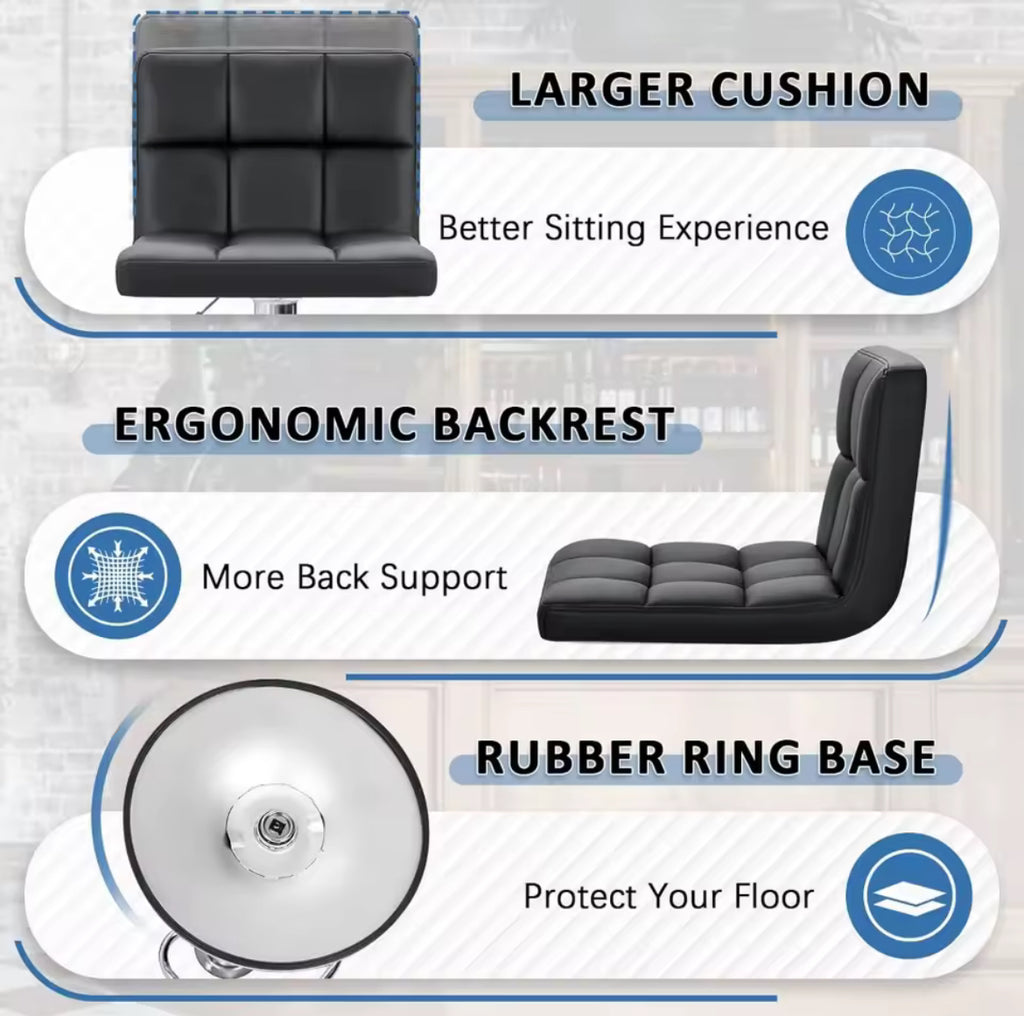 Armless Adjustable Bar Stool (Set of 2)
