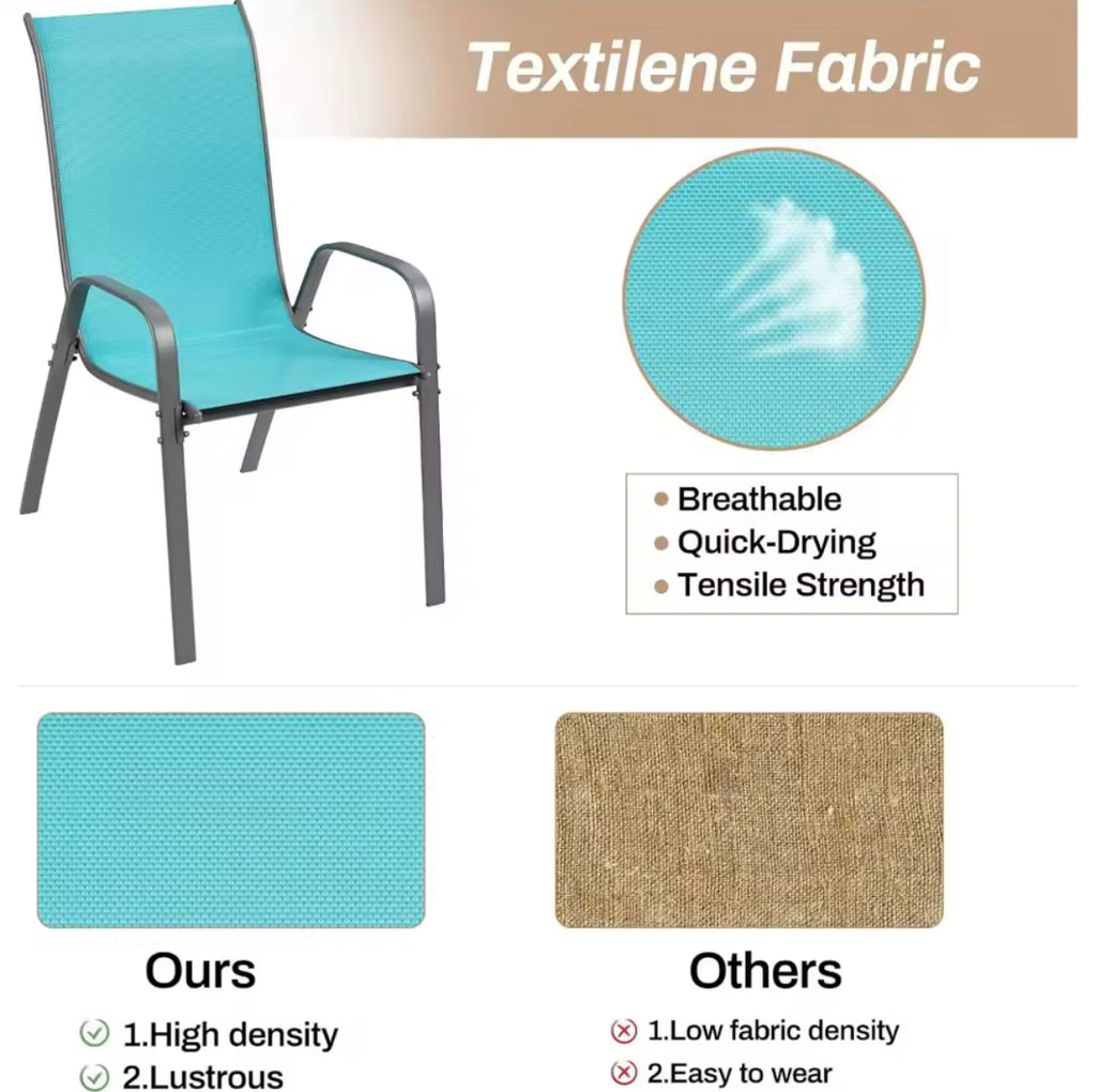 Stackable Textilene Patio Chairs (Set of 4)