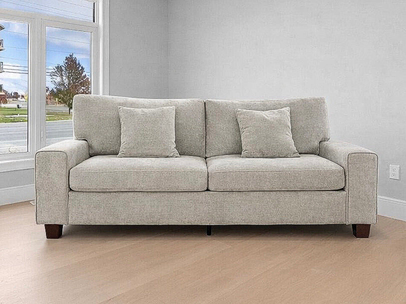 Small Space Velvet Couch w/ 2 Pillows