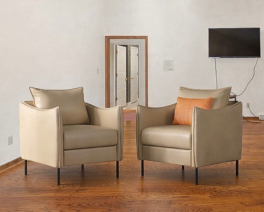 Modern Faux Leather Armchair