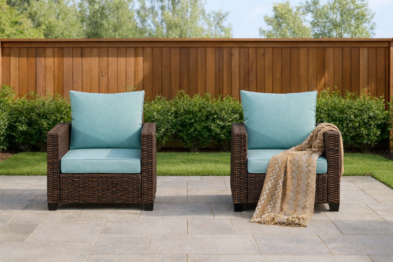 Patio Chairs w/ Cushions (Set of 2)