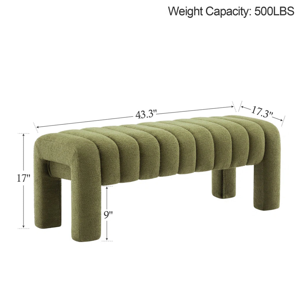 Channel Tufted Upholstered Bedroom Bench