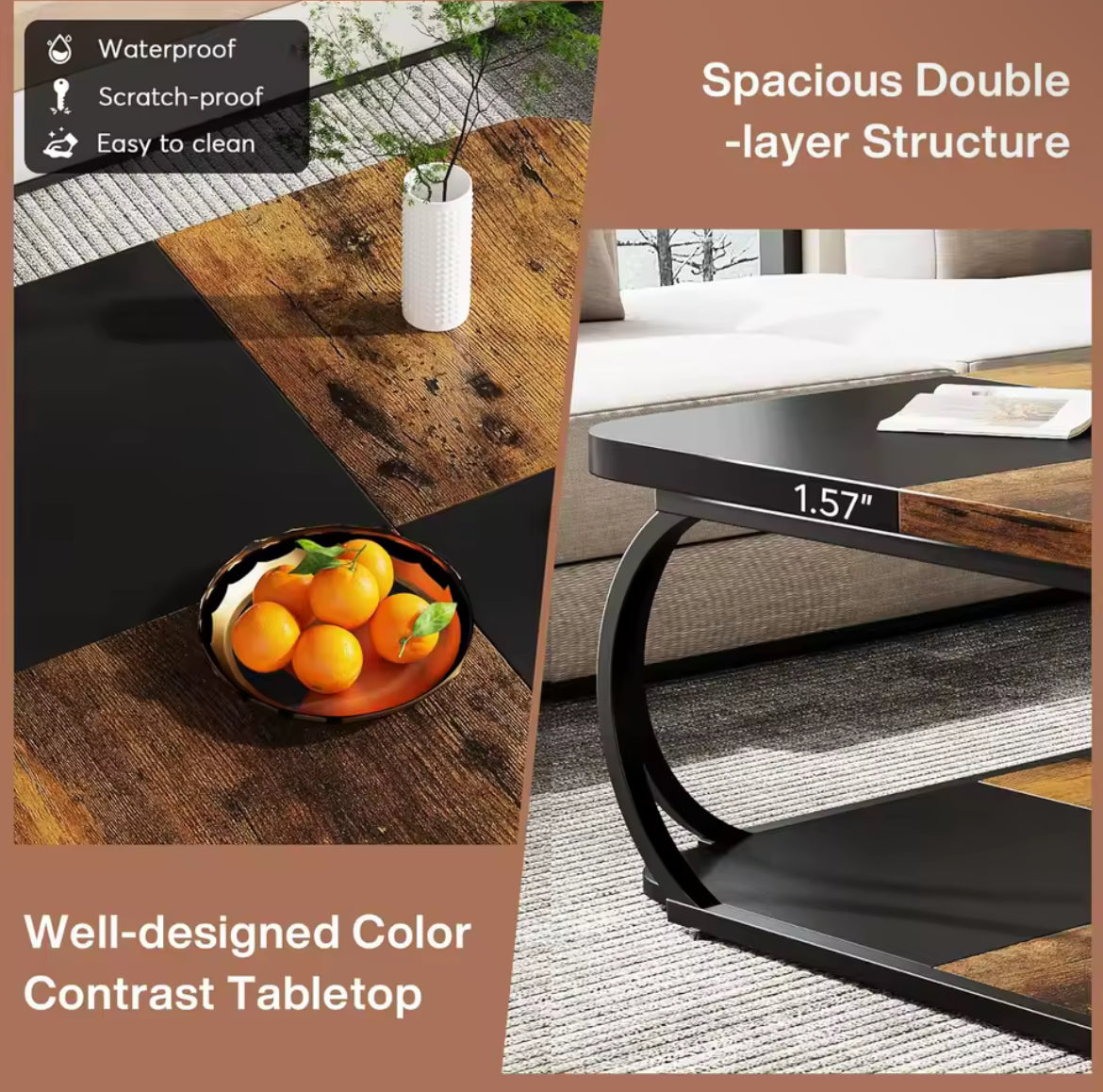 Square Rustic Coffee Table