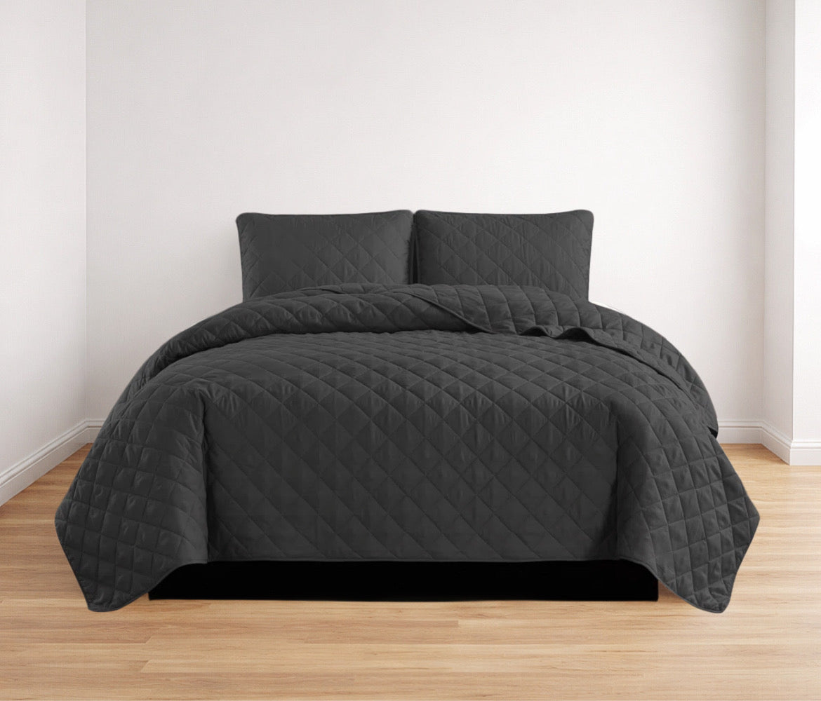 Microfiber Reversible Quilt Set