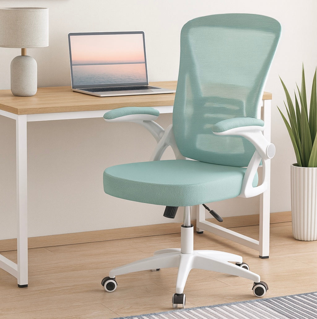Mid-Back Swivel Ergonomic Office Chair w/ Adjustable Arms & Mesh Lumbar Support