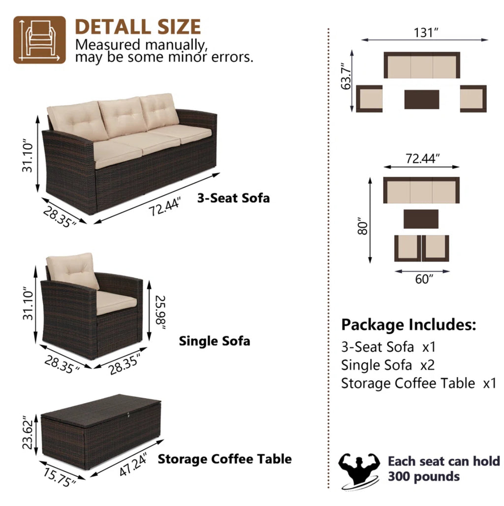 5-Person Backyard Conversation Sets w/ Cushions