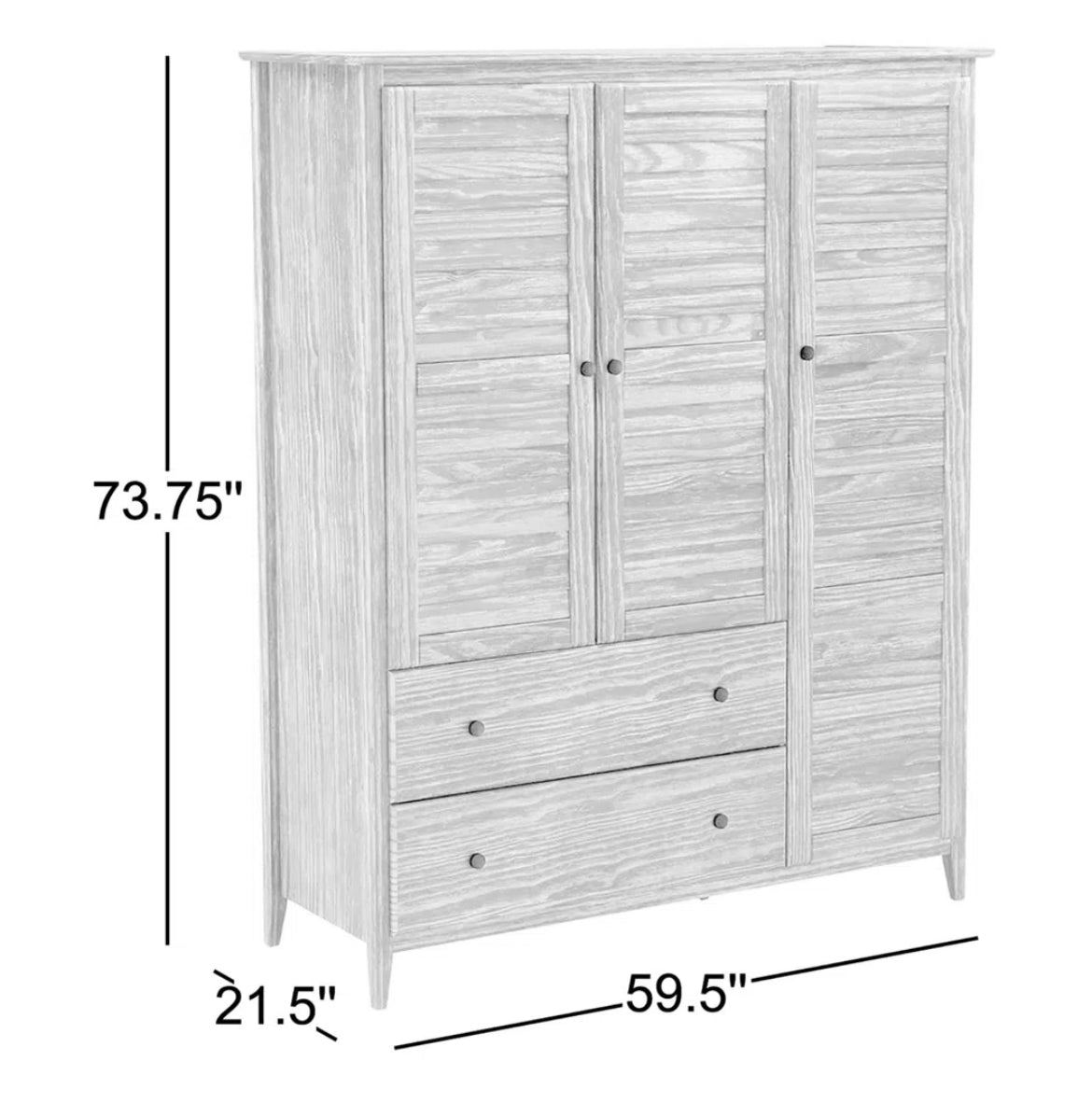 59” Solid Wood Armoire