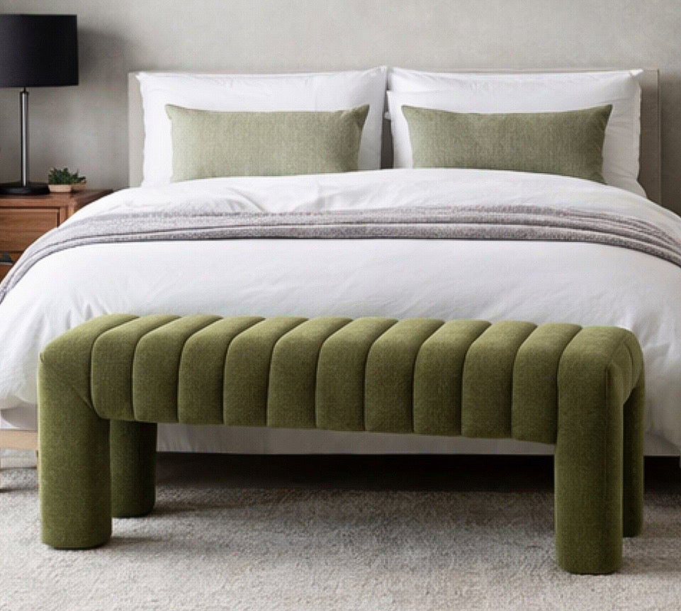 Channel Tufted Upholstered Bedroom Bench