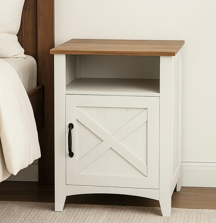 Farmhouse Nightstand w/ Barn Door
