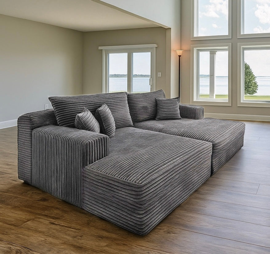 Oversized Multifunctional Sofa Bed w/ Throw Pillows