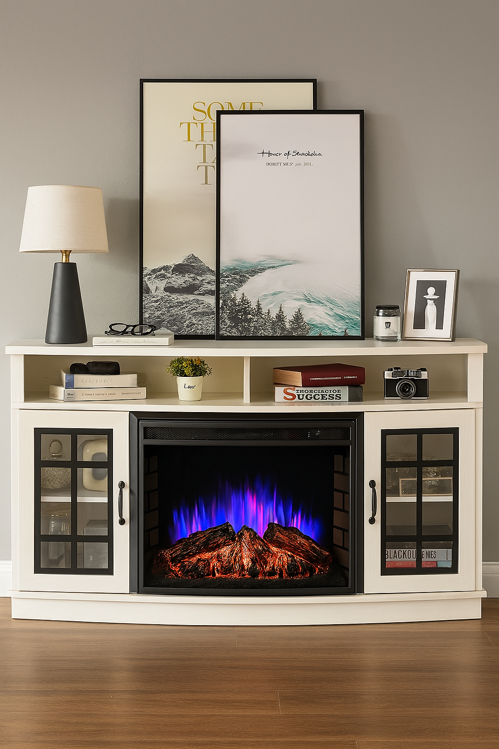 Curved Electrical Fireplace