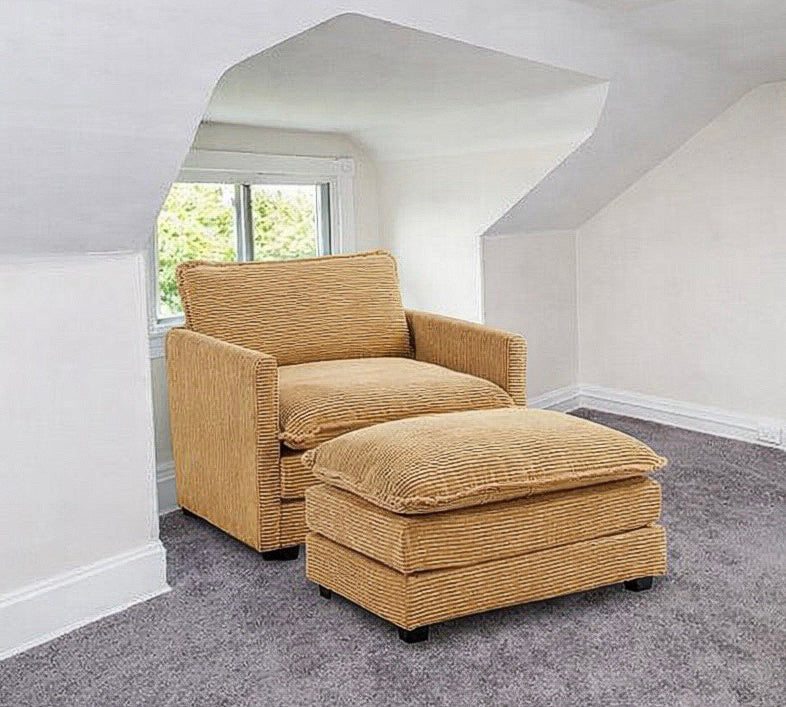 Upholstered Corduroy Armchair