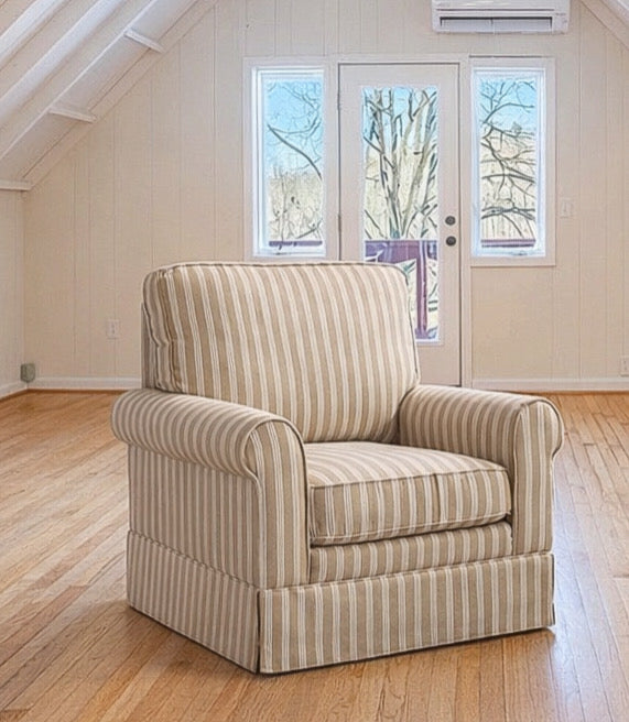 Upholstered Swivel Arm Accent Chair