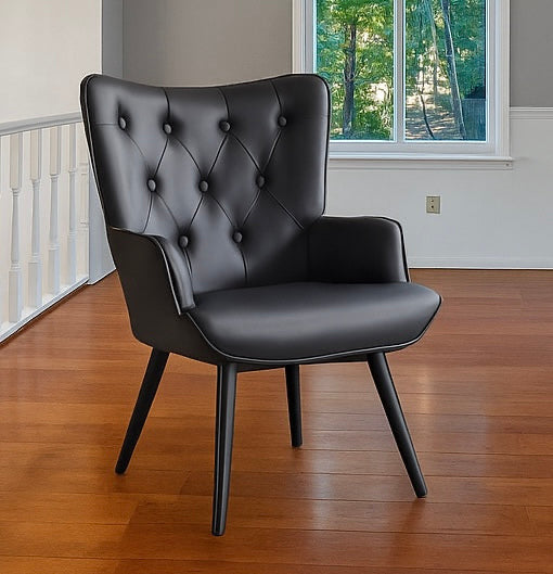 Tufted-Button Wingback Armchair