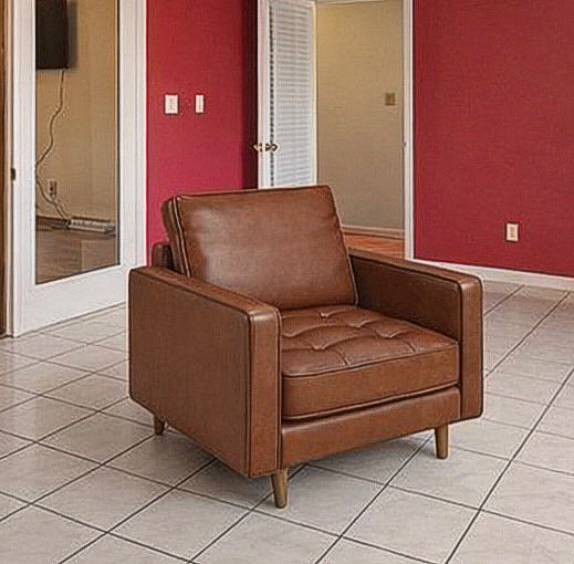 Elegant Faux Leather Armchair